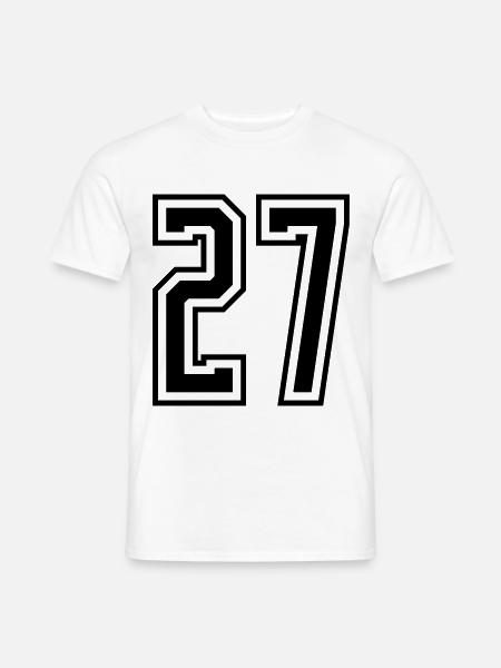 27 Zahl nummer - Männer T-Shirt - Weiß
