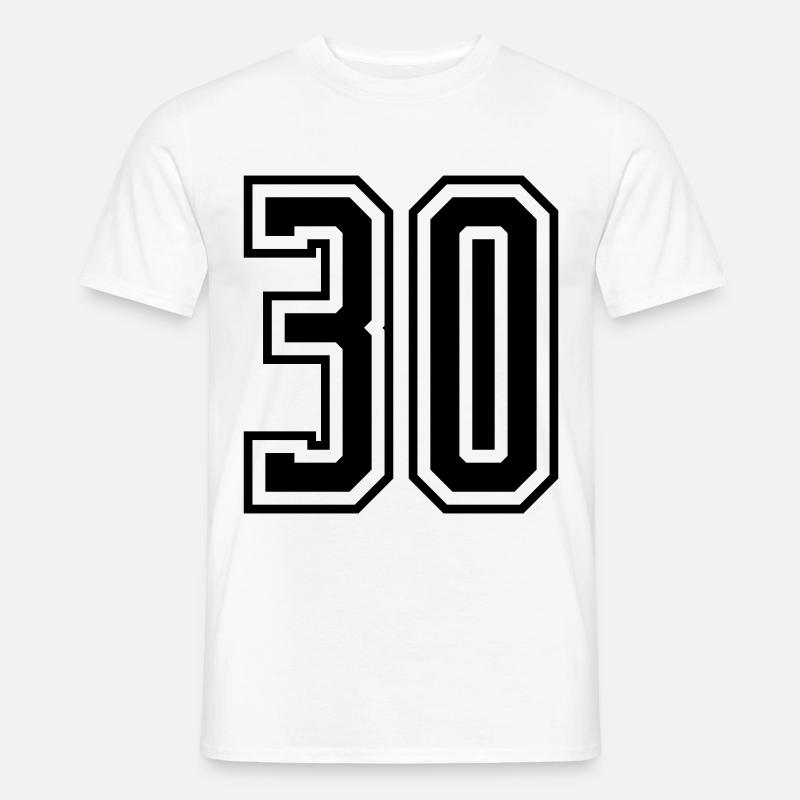 30 Zahl nummer - Männer T-Shirt - Weiß