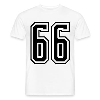 66 Zahl nummer - Männer T-Shirt - Weiß - Vorne - AI Model Male 178 dark (178cm)