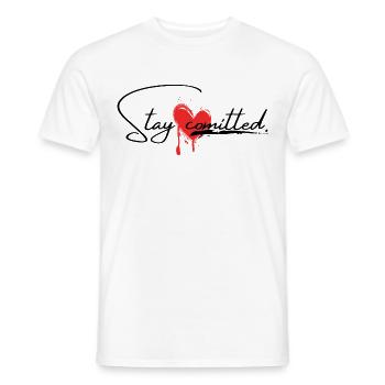 Stay comitted <3 - Männer T-Shirt - Weiß - Vorne - AI Model Male 178 dark (178cm)
