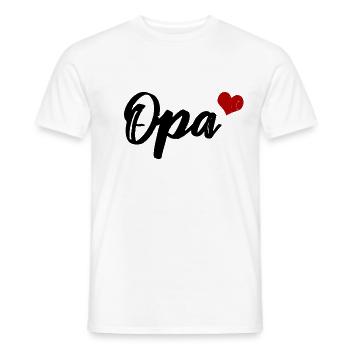 Opa Großvater Herz - Männer T-Shirt - Weiß - Vorne - AI Model Male 178 dark (178cm)
