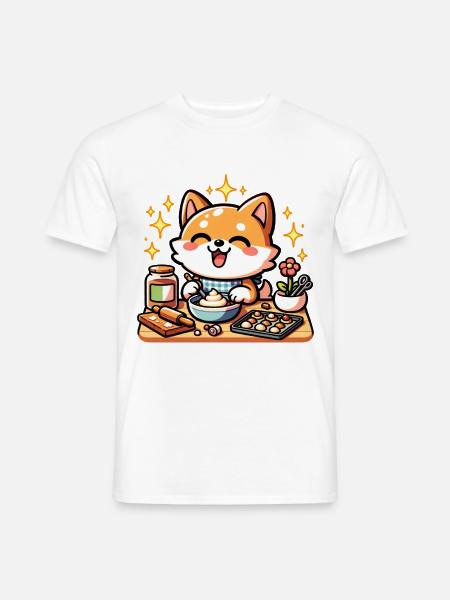 Hund backen Welpenkoch Baby Schürze - Männer T-Shirt - Weiß