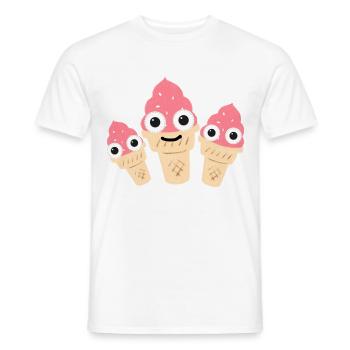 Crème glacée, softice, famille, famille de crème glacée, cornet de crème glacée - T-shirt homme - blanc - Devant - AI Model Male 178 dark (178cm)