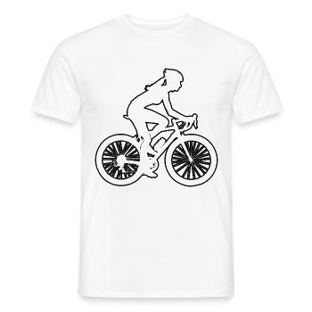 Bike Cyclist Mtb Cycling Bicycle - Men's T-Shirt - white - Front - AI Model Male 178 dark (178cm)