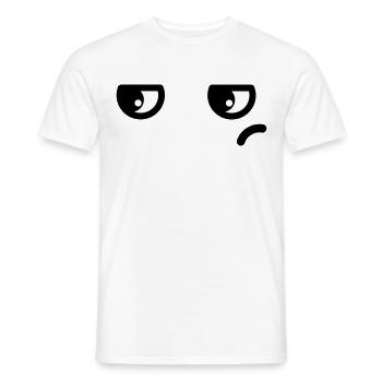 Yeux agacés Kawaii - T-shirt homme - blanc - Devant - AI Model Male 178 dark (178cm)