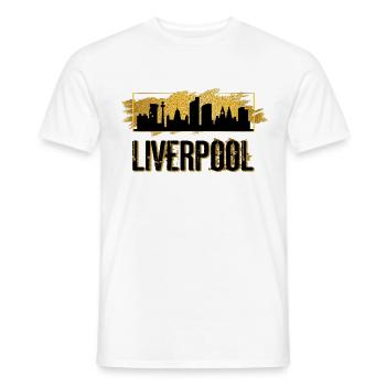 Liverpool Angleterre Ville Skyline Patrie Amour Gold - T-shirt homme - blanc - Devant - AI Model Male 178 dark (178cm)