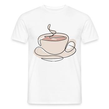 Kaffee Kaffeetasse Kaffeetrinker Kaffeeliebhaber - Männer T-Shirt - Weiß - Vorne - AI Model Male 178 dark (178cm)