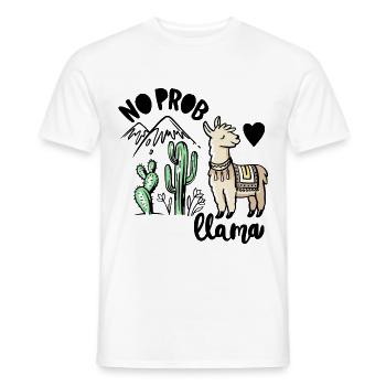 No Prob Llama - Männer T-Shirt - Weiß - Vorne - AI Model Male 178 dark (178cm)