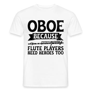 Oboe Player Oboe Basoonist Marching Band Instrumen - Men's T-Shirt - white - Front - AI Model Male 178 dark (178cm)