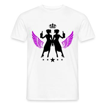 Drunk Silhouette Celebrating Party Girl - Men's T-Shirt - white - Front - AI Model Male 178 dark (178cm)