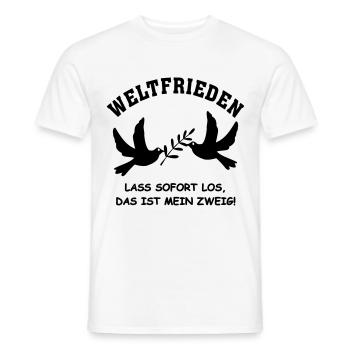 Friedenstaube * Weltfrieden Taube Frieden Peace - Männer T-Shirt - Weiß - Vorne - AI Model Male 178 dark (178cm)