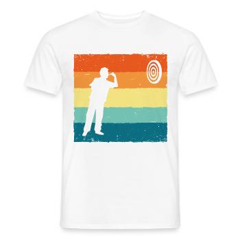 Retro Graphic Dart Player Darts Dartboard Bullseye - Men's T-Shirt - white - Front - AI Model Male 178 dark (178cm)