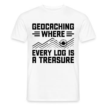 Geocaching Geocache Funny Geocacher Geocacher Sayi - Men's T-Shirt - white - Front - AI Model Male 178 dark (178cm)
