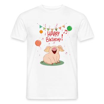 Anniversaire - Joyeux Anniversaire - T-shirt homme - blanc - Devant - AI Model Male 178 dark (178cm)