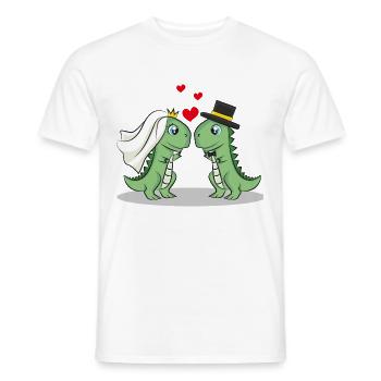 Dinosuarier Liebe Dino - Männer T-Shirt - Weiß - Vorne - AI Model Male 178 dark (178cm)