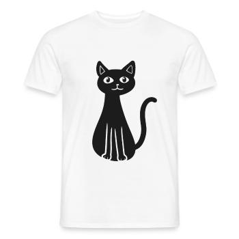 Chaton Miaou Chat Cadeau d’anniversaire Chats - T-shirt homme - blanc - Devant - AI Model Male 178 dark (178cm)