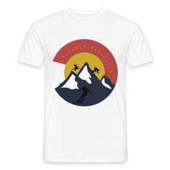 Skiing holiday mountain - Men's T-Shirt - white - Front - AI Model Male 178 dark (178cm)