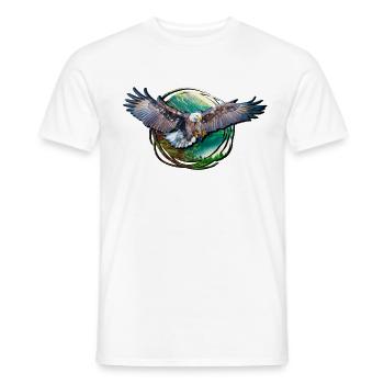 Adler Eagle Adventure nature forest wilderness mountains lake - Men's T-Shirt - white - Front - AI Model Male 178 dark (178cm)