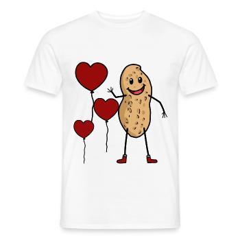 Félicitations anniversaire cacahuète coeur noix salutation - T-shirt homme - blanc - Devant - AI Model Male 178 dark (178cm)