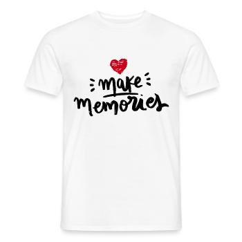 Make Memories Zitat Leben Herz Liebe - Männer T-Shirt - Weiß - Vorne - AI Model Male 178 dark (178cm)