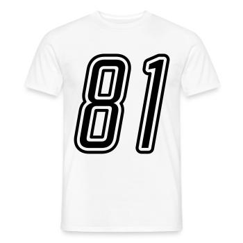 81 Number number - Men's T-Shirt - white - Front - AI Model Male 178 dark (178cm)