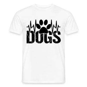 DOGS Pfote Hunde Herzschlag - Männer T-Shirt - Weiß - Vorne - AI Model Male 178 dark (178cm)