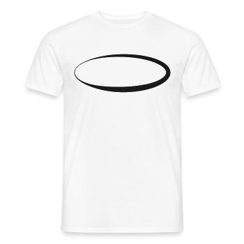 Ovale cirkelgeometrie - Heren T-shirt - wit - Voor - AI Model Male 178 dark (178cm)
