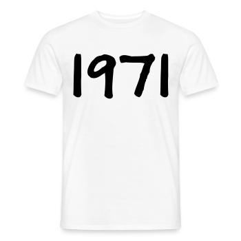 Year of birth 1971 Birthday present - Men's T-Shirt - white - Front - AI Model Male 178 dark (178cm)