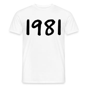Year of birth 1981 Birthday present - Men's T-Shirt - white - Front - AI Model Male 178 dark (178cm)