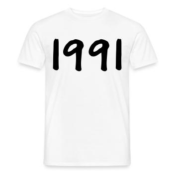 Année de naissance 1991 Idée cadeau - T-shirt homme - blanc - Devant - AI Model Male 178 dark (178cm)