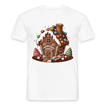 Demeure en pain d’épices sucré - T-shirt homme - blanc - Devant - AI Model Male 178 dark (178cm)