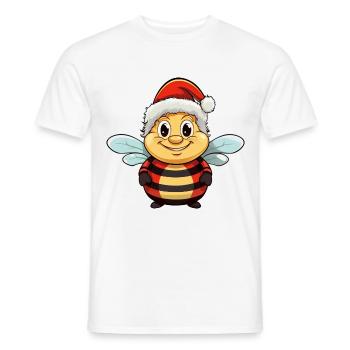 Biene Weihnachten - Männer T-Shirt - Weiß - Vorne - AI Model Male 178 dark (178cm)