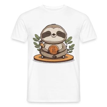 Sloth Yoga & Meditation - Men's T-Shirt - white - Front - AI Model Male 178 dark (178cm)