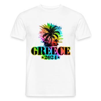 Griechenland 2024 Urlaub Bunt - Männer T-Shirt - Weiß - Vorne - AI Model Male 178 dark (178cm)