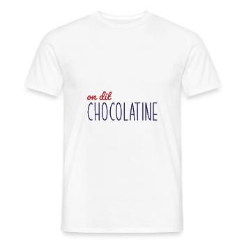 on dit chocolatine - T-shirt homme - blanc - Devant - AI Model Male 178 dark (178cm)