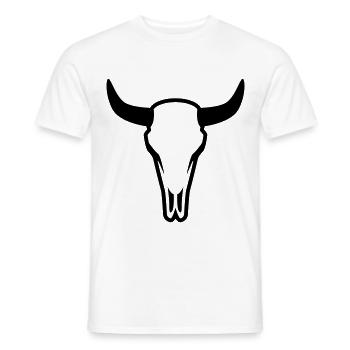 Cow Bull Skull - Men's T-Shirt - white - Front - AI Model Male 178 dark (178cm)