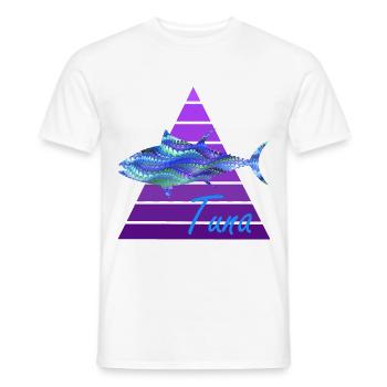 tuna e 103 - Men's T-Shirt - white - Front - AI Model Male 178 dark (178cm)