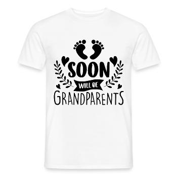 Nous serons bientôt grands-parents, nous serons grand-mère et grand-père - T-shirt homme - blanc - Devant - AI Model Male 178 dark (178cm)
