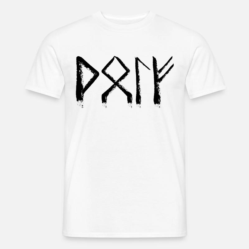 Wolf Runensprache - Männer T-Shirt - Weiß