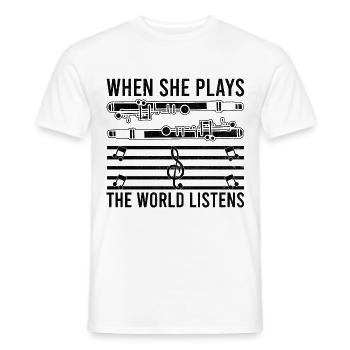 Oboe Player Oboe Basoonist Marching Band Instrumen - Men's T-Shirt - white - Front - AI Model Male 178 dark (178cm)