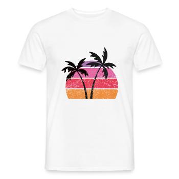 Palmen Sonnenuntergang - Männer T-Shirt - Weiß - Vorne - AI Model Male 178 dark (178cm)