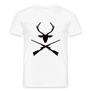 Hunting Logo Deer - Men's T-Shirt - white - Front - AI Model Male 178 dark (178cm)