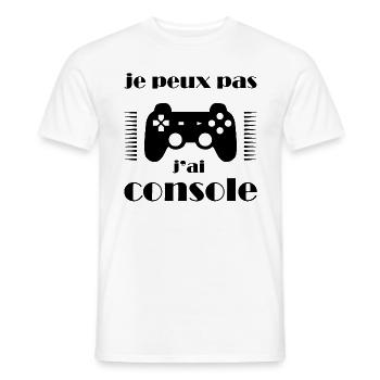 JE PEUX PAS J'AI CONSOLE - T-shirt homme - blanc - Devant - AI Model Male 178 dark (178cm)