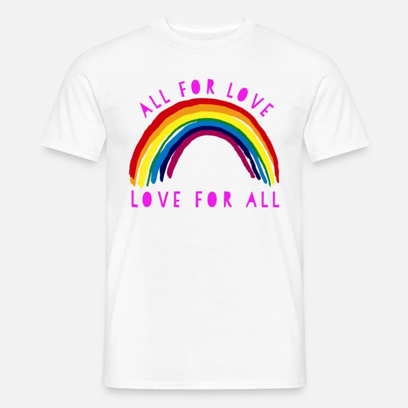 Regenbogen, Regenbogen, Regenbogen, Regenbogen, Regenbogen - Männer T-Shirt - Weiß