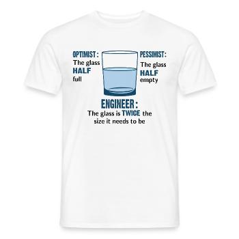 Ingénieur verre - T-shirt homme - blanc - Devant - AI Model Male 178 dark (178cm)