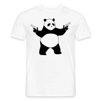 Pistol Pang Panda Robbery Bandit Streets - Men's T-Shirt - white - Front - AI Model Male 178 dark (178cm)