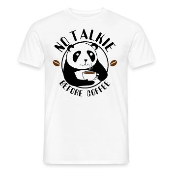 No talkie before coffee espresso morning - Men's T-Shirt - white - Front - AI Model Male 178 dark (178cm)