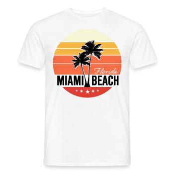Miami Beach - T-shirt homme - blanc - Devant - AI Model Male 178 dark (178cm)