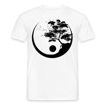 Baum Ying Yang - Männer T-Shirt - Weiß - Vorne - AI Model Male 178 dark (178cm)