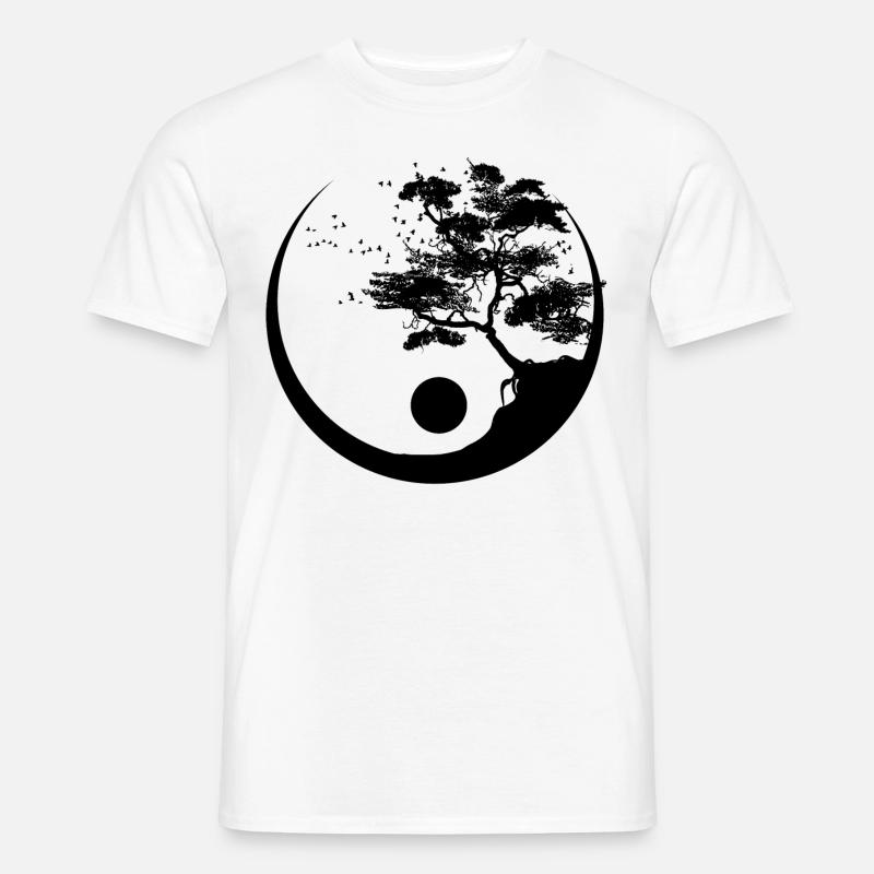 Baum Ying Yang - Männer T-Shirt - Weiß